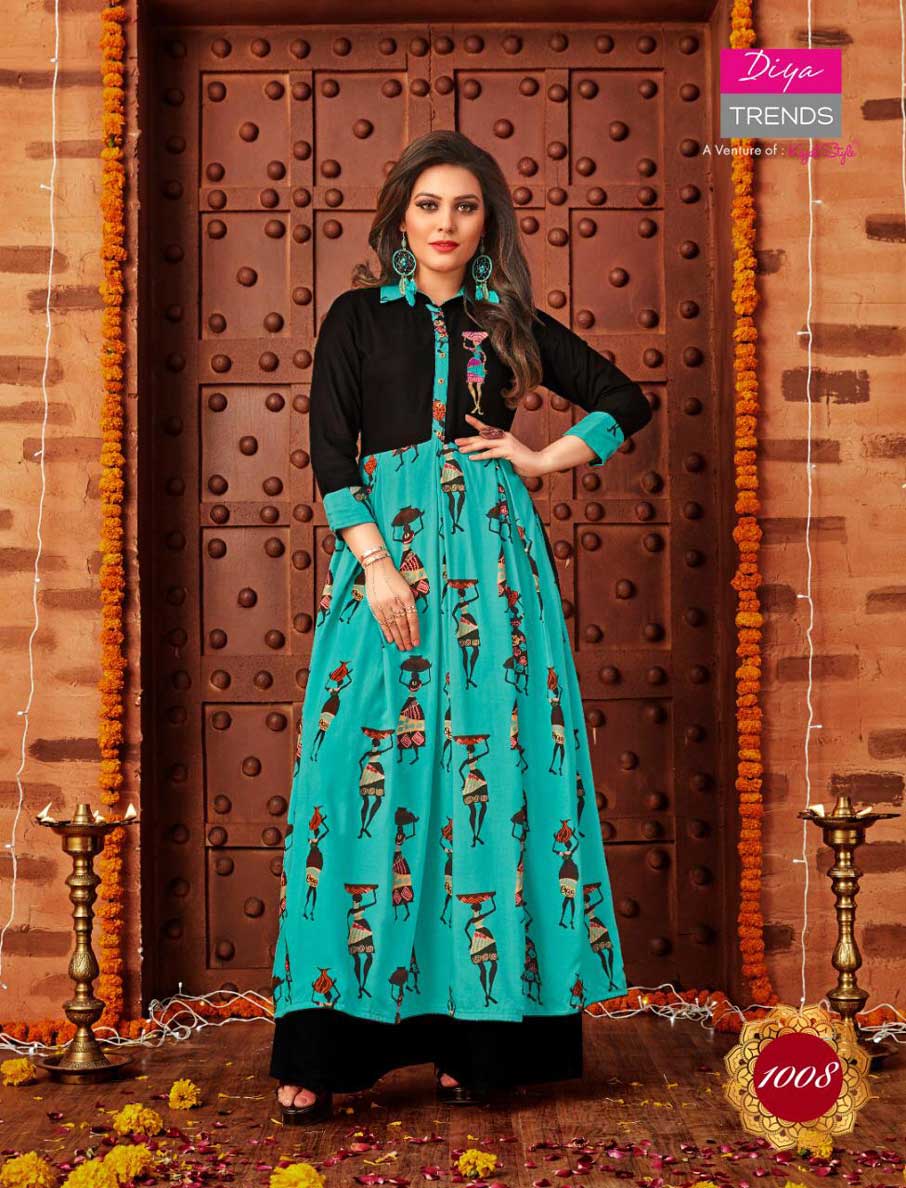 Galleria's Vol-1 Diya Trends Rayon Embroidery Print Kurtis Galleria's Vol-1 Diya Trends Rayon Embroidery Print Kurtis